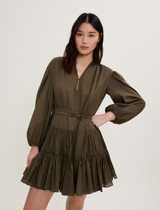 BELTED COTTON DRESS